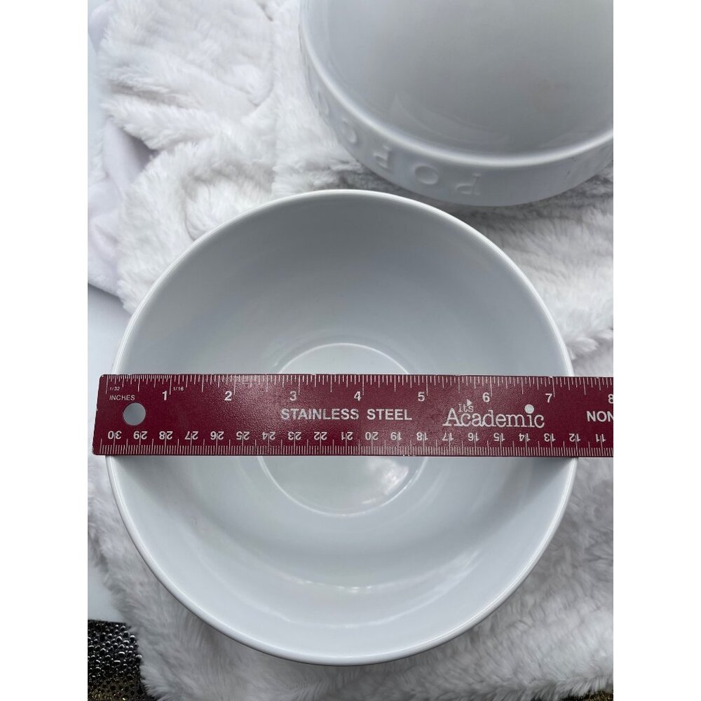 Vintage Pottery Barn White Popcorn Bowls Set of Two Discontinued - Picture 8 of 10
